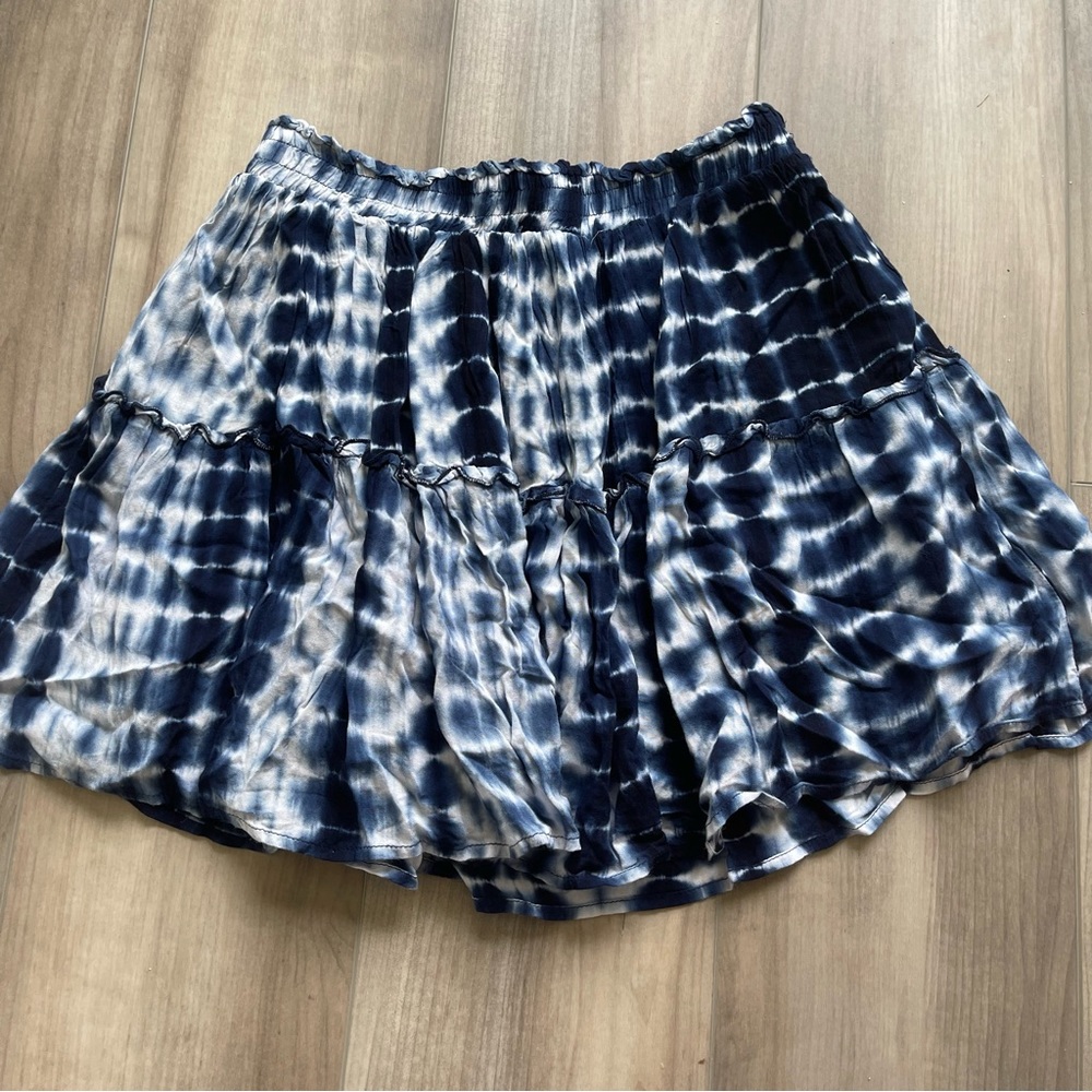 Vestique Womens Navy Blue Tye Dye Skirt Size L